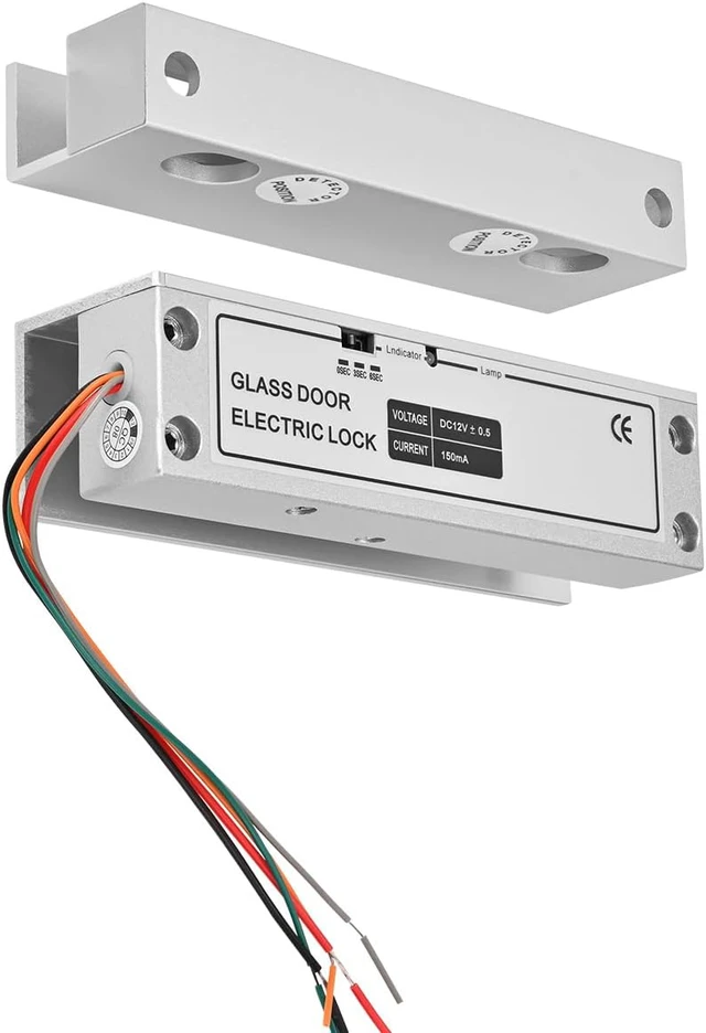 Alt view image 3 of 5 - Electric Drop Bolt Lock, Right Open Fail-Safe for Frameless Glass Doors, Aluminum Alloy DC 12V