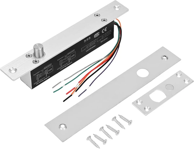 Alt view image 4 of 7 - Electric Deadbolt Drop Bolt Lock, Fail-Secure NO Mode 12V DC for Narrow Door Access Control System