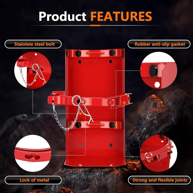 Alt view image 4 of 7 - Heavy Duty Vehicle Bracket,Fire Extinguisher Brackets&Mounts-St12 Steel Red, Fit 10lb Dry/5lb Co2 Extinguisher-for School,Garage,Vehicle,Boat,Truck Generic Replacement for 809 by amerex