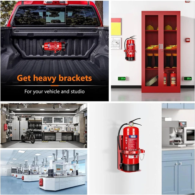 Alt view image 7 of 7 - Heavy Duty Vehicle Bracket,Fire Extinguisher Brackets&Mounts-St12 Steel Red, Fit 10lb Dry/5lb Co2 Extinguisher-for School,Garage,Vehicle,Boat,Truck Generic Replacement for 809 by amerex