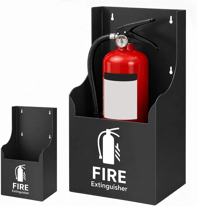 Main image of Fire Extinguisher Holder, Heavy Duty Fire Extinguisher Mount Bracket, Fits 5-10lbs Fire Extinguisher Mount for Home, Car, Truck, Garage, RV, Boat, Indoor & Outdoor, Easy Installation, Black