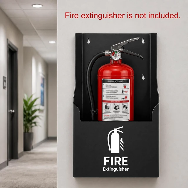 Alt view image 3 of 7 - Fire Extinguisher Holder, Heavy Duty Fire Extinguisher Mount Bracket, Fits 5-10lbs Fire Extinguisher Mount for Home, Car, Truck, Garage, RV, Boat, Indoor & Outdoor, Easy Installation, Black