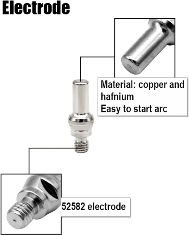 Alt view image 5 of 6 - 20 Pcs 52582 Electrode & 20 Pcs 51313 Nozzle 1.0mm for IPT-60