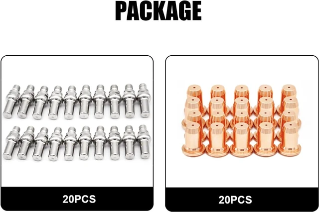 Alt view image 6 of 6 - 20 Pcs 52582 Electrode & 20 Pcs 51313 Nozzle 1.0mm for IPT-60