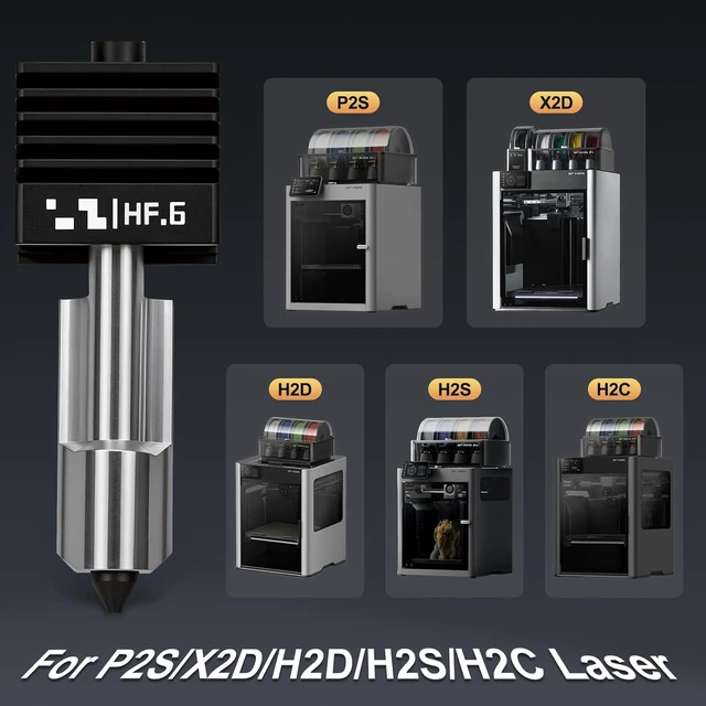 Alt view image 4 of 7 - P2S High Flow Hotend Kit with Hardened Steel Nozzle for Bamboo lab H2D/H2S/H2C/X2D/P2S 3D Printer, Save 30% Time Print Head, One-Piece Integrated Design for Reduced Clogging (0.6mm)