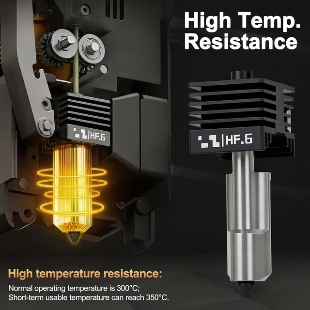 Alt view image 6 of 7 - P2S High Flow Hotend Kit with Hardened Steel Nozzle for Bamboo lab H2D/H2S/H2C/X2D/P2S 3D Printer, Save 30% Time Print Head, One-Piece Integrated Design for Reduced Clogging (0.6mm)