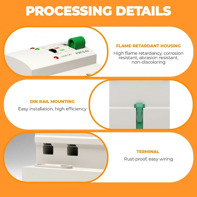 Alt view image 3 of 7 - Automatic Transfer Switch ATS 2P/4P 63A Dual Power Electrical Selector Switch for Generator Home Backup Uninterruptible Power Supply(2P 220V)