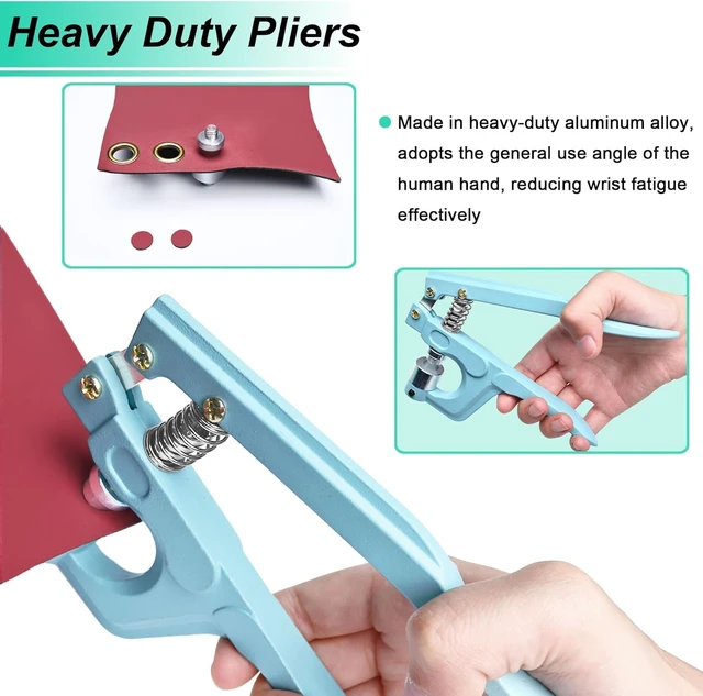 Alt view image 3 of 7 - Sewing Snaps Fasteners Kit with Press Pliers Installment Tool, Heavy-Duty Snap Pliers Sets with 4 Size Plastic Metal No-Sew Snap Buttons for Sewing Clothing, Bibs, Rain Coat Crafting DIY Handmade