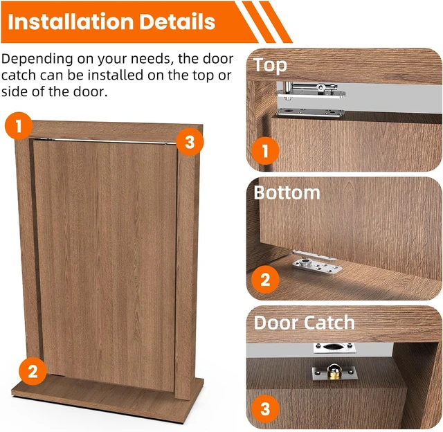 Alt view image 6 of 7 - Hidden Door Hinge Pivot Hinge, 570LBS Load-Bearing Heavy Duty Pivot Door Hardware for Hidden Door Bookcase, Hinge Kit 360° Rotation Invisible Door Hinges for Secret Door (Silver)