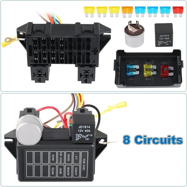Alt view image 3 of 7 - 8 Circuit Wiring Harness Universal Wire Harness