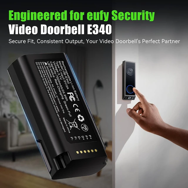 Alt view image 3 of 7 - 2-Pack Replacement Battery for eufy Video Doorbell E340