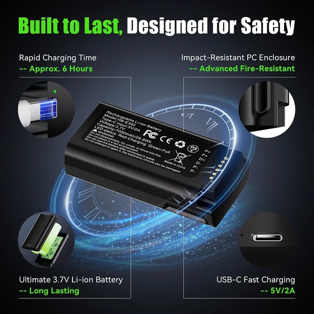 Alt view image 6 of 7 - 2-Pack Replacement Battery for eufy Video Doorbell E340