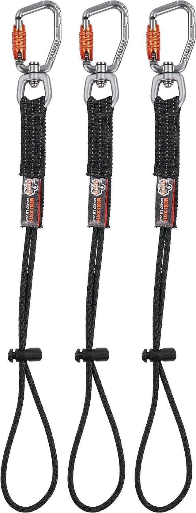 Main image of Squids 3714 Tool Lanyard and Tethering Attachment with Carabiner and Cinch Loop, Weight Rating 10lbs, 3-Pack