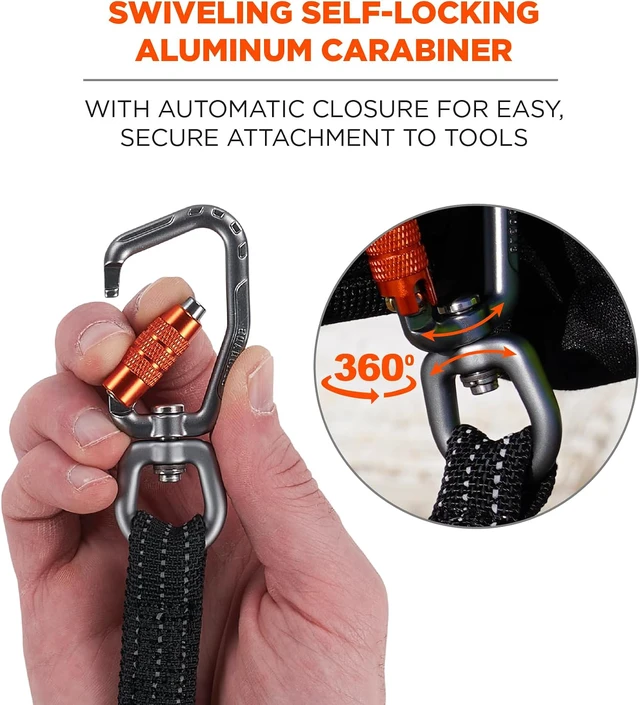 Alt view image 5 of 7 - Squids 3714 Tool Lanyard and Tethering Attachment with Carabiner and Cinch Loop, Weight Rating 10lbs, 3-Pack