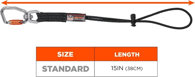 Alt view image 7 of 7 - Squids 3714 Tool Lanyard and Tethering Attachment with Carabiner and Cinch Loop, Weight Rating 10lbs, 3-Pack