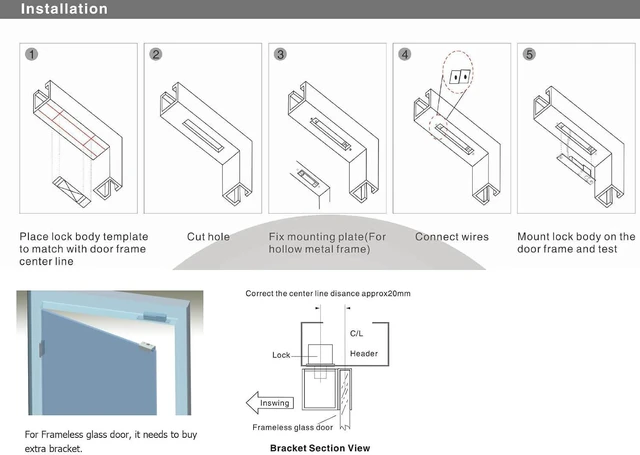 Alt view image 6 of 7 - Electric Deadbolt Drop Bolt Lock, Fail-Secure NO Mode 12V DC for Narrow Door Access Control System