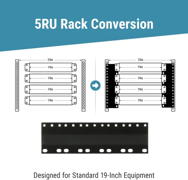 Alt view image 6 of 7 - 5RU Rack Adapter (5U), Converts 23" Rack to 19" Spacing