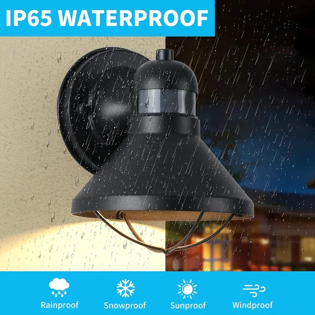 Alt view image 5 of 7 - Dusk to Dawn Motion Sensor Outdoor LED Porch Wall Light Fixture