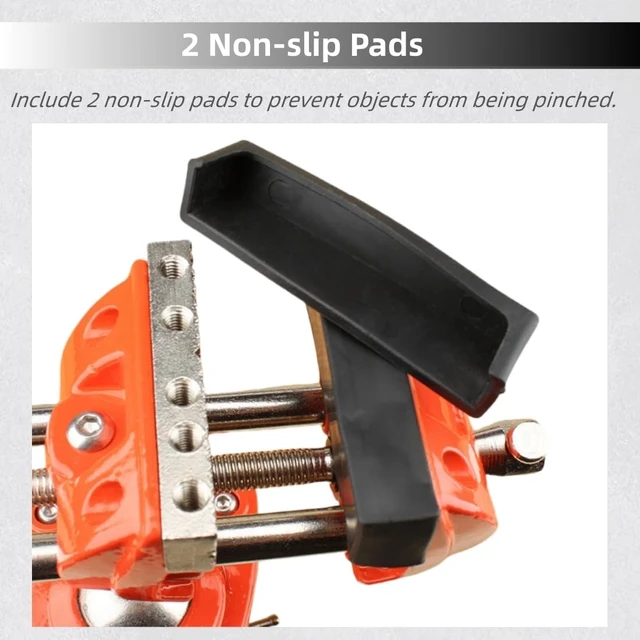 Alt view image 5 of 7 - Bench Vise 3 Inch Heavy Duty, 360° Swivel Base & Clamp-On Workbench Vise, Cast Steel Multi-Purpose Table Vice for Woodworking, Metalworking, Drilling, Sawing, DIY Projects