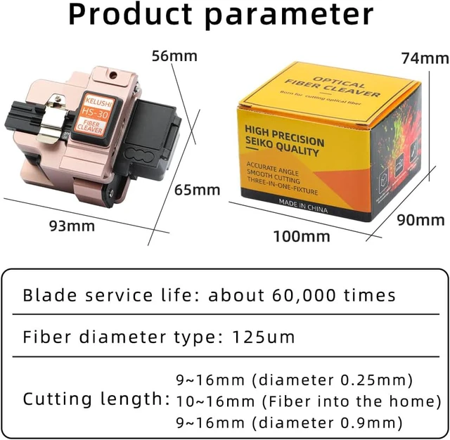 Alt view image 6 of 7 - Fiber Cleaver HS-30 Cable Cutting Cutter Fiber Optic Cable Connector FTTH Tool Cutter High Precision FTTH Fiber Cleaver 16 surface blade