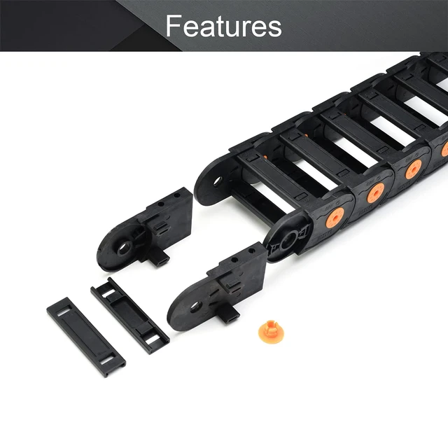 Alt view image 3 of 4 - Drag Chain Cable Carrier Open Type with End Connectors R100 40X100mm 1 Meter Plastic for Electrical CNC Machines Black 1Pcs