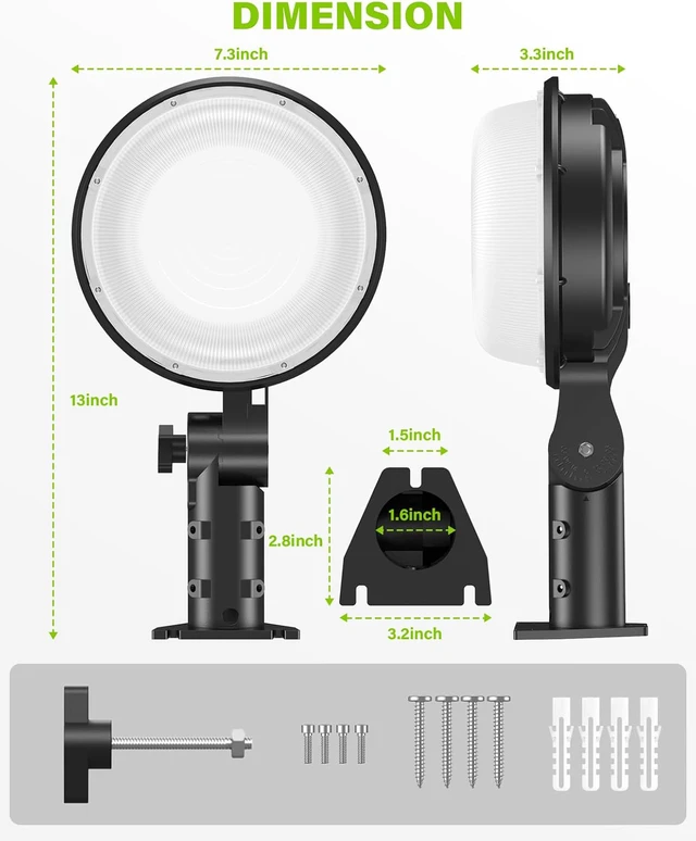 Alt view image 6 of 7 - 150W LED Barn Light Dusk to Dawn, 21000LM Outdoor Yard Light 5000K Aluminum