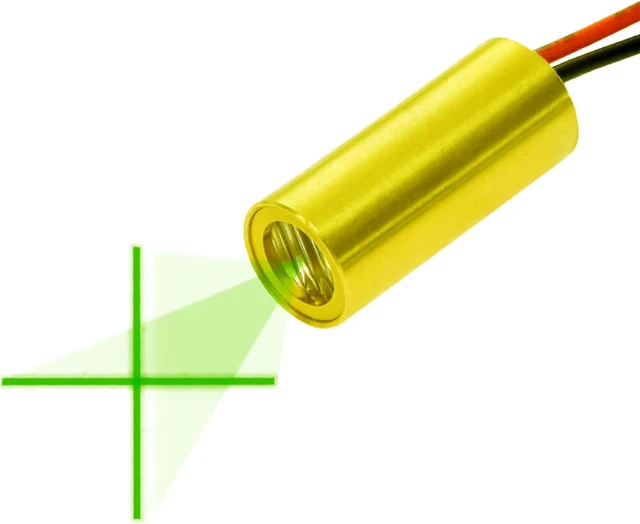 Main image of Economical Green Crosshair Laser Module, 520nm, Class 1 Eye-Safe, VLM-520-29 LPT - with Driver, D9 x L26 mm, 7~10 VDC Operation Voltage, for 0~1 Meter Working Distance, Laser Head, Made in Taiwan