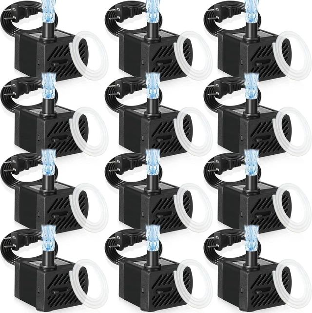 Main image of 12 Set Mini Fountain Pump 50 GPH 3W Small Submersible Water Pump with 3.3 ft Tube Electric Quiet Aquarium aspirator for Fish Tank, Pond, Pool, Aquariums, Pet Fountain Hydroponics