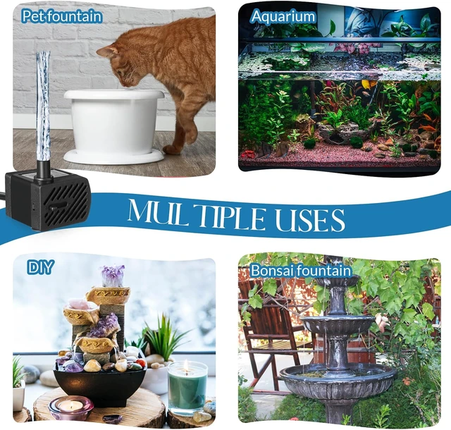 Alt view image 6 of 7 - 12 Set Mini Fountain Pump 50 GPH 3W Small Submersible Water Pump with 3.3 ft Tube Electric Quiet Aquarium aspirator for Fish Tank, Pond, Pool, Aquariums, Pet Fountain Hydroponics