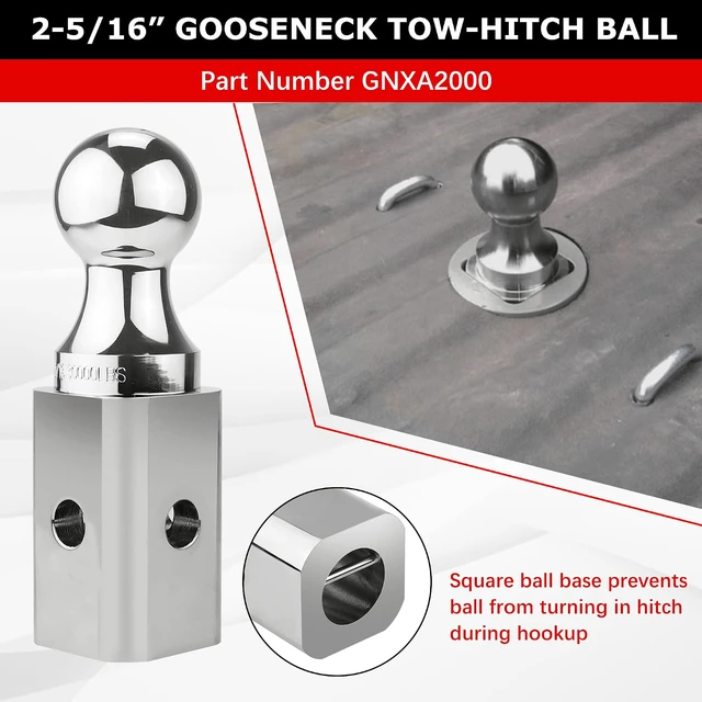 Alt view image 3 of 7 - Gooseneck Ball Hitch GNXA2000 2-5/16" Replacement Compatible with B-W Trailer Hitches Part Number GNXA2000 Gooseneck Tow Hitch Ball,Trailer Hitches GNXA2000-30,100lbs Load Capacity