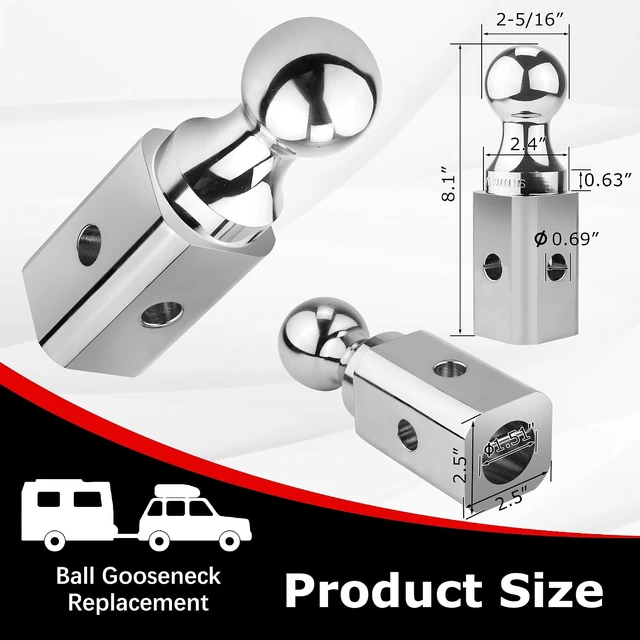 Alt view image 5 of 7 - Gooseneck Ball Hitch GNXA2000 2-5/16" Replacement Compatible with B-W Trailer Hitches Part Number GNXA2000 Gooseneck Tow Hitch Ball,Trailer Hitches GNXA2000-30,100lbs Load Capacity