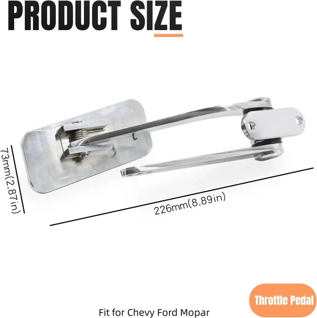 Alt view image 2 of 7 - Polished Aluminum Throttle Gas Pedal Fit for Chevy Ford Mopar