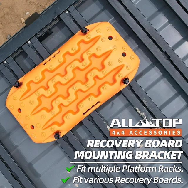 Alt view image 6 of 6 - Recovery Board Mount Kit, Universal Bracket for Traction Tracks, Adjustable DIY Lockable Pin Set for Roof Rack, Crossbar & Cargo Basket