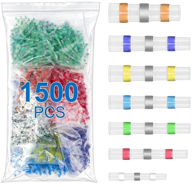 Main image of 1500 PCS Solder Seal Wire Connectors, 26-10 Gauge Waterproof Heat Shrink Wire Connectors for Marine Electrical Automotive