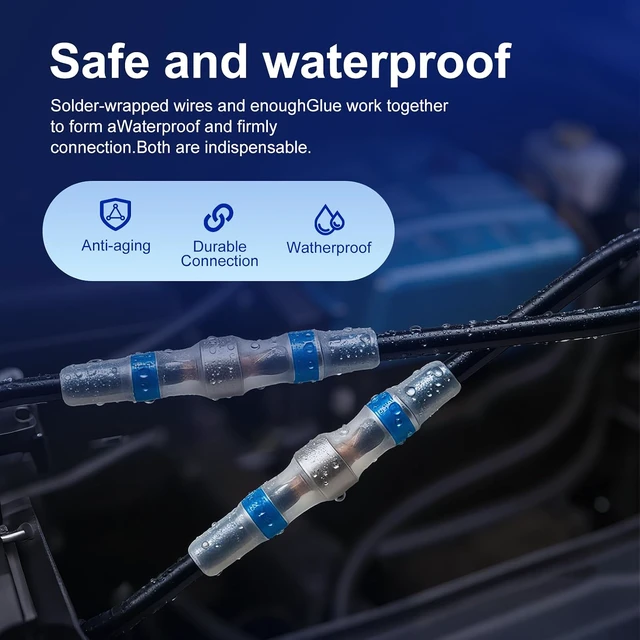 Alt view image 3 of 7 - 800pcs Waterproof Solder Seal Wire Connectors - Heat Shrink Self-Soldering Electrical Connectors Kit for Automotive Marine (26-10 AWG, 4 Sizes) (800PCS)