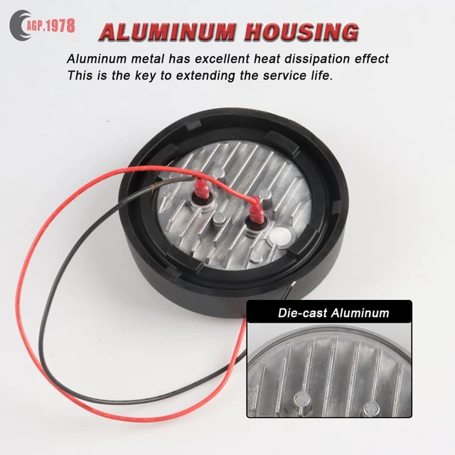 Alt view image 3 of 6 - Par 36 LED Tractor Work Light Replace OEM: 267185, 70267185 Compatible with John Deere 1020, 1520, 1530, 2010, 2020 with Rubber Housing (Spot Beam / 18W)