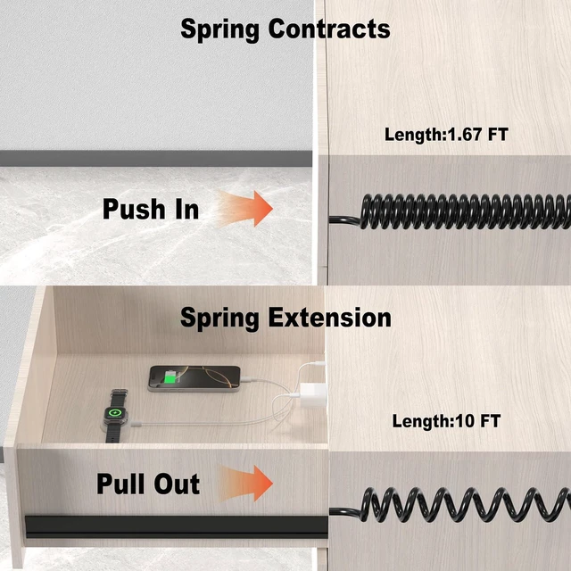 Alt view image 4 of 7 - Drawer Outlet Kit 65W USB C, Furniture Recessed Power Strip