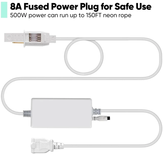 Alt view image 5 of 7 - Universal Dimmer for Neon Strip Lights, 500 Watt Plug-in Dimmer with Remote Control & 5FT Length Cable, UL Listed, 66FT Control Distance(2 Prong Plug)
