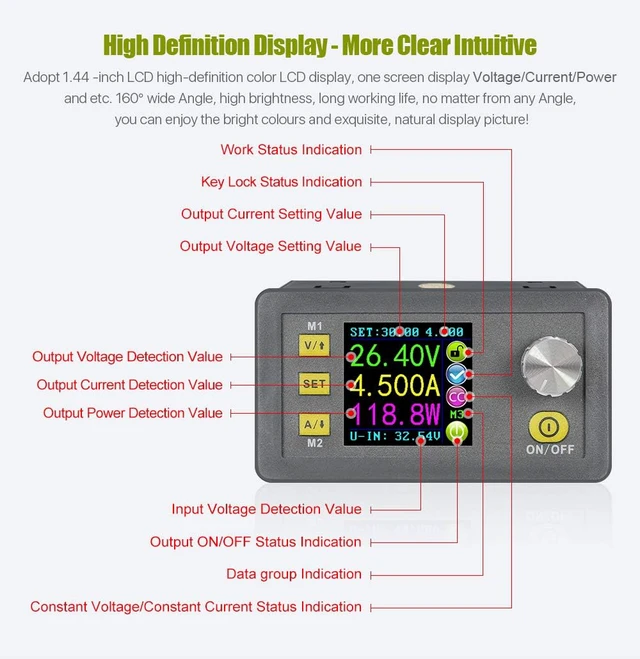Alt view image 4 of 7 - DPS3005 6-40V to 0-32V 5A 160W Constant DC DC Voltage Current Step Down Stabilized Power Supply Module Buck Voltage Converter Voltmeter No Communication Version (DPS3005)