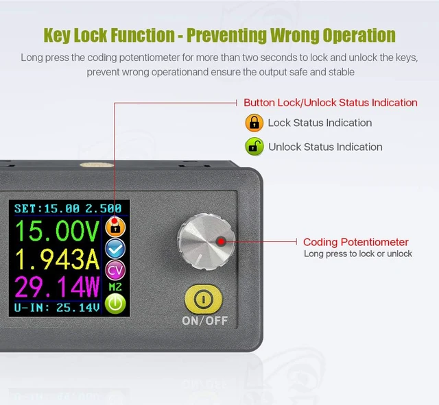 Alt view image 6 of 7 - DPS3005 6-40V to 0-32V 5A 160W Constant DC DC Voltage Current Step Down Stabilized Power Supply Module Buck Voltage Converter Voltmeter No Communication Version (DPS3005)
