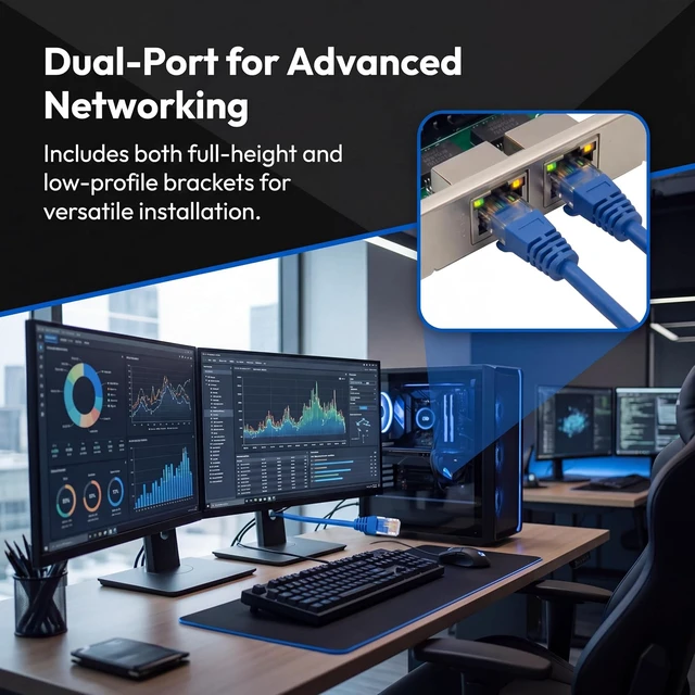 Alt view image 5 of 7 - Dual PCIe 3.1 2.5GBase-T Network Adapter with I225-V / I226-V 2500/1000/100Mbps PCI Express Gigabit Ethernet NIC Card RJ45 LAN Controller for Windows 10/11 with Low Profile Bracket