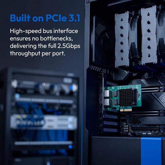Alt view image 6 of 7 - Dual PCIe 3.1 2.5GBase-T Network Adapter with I225-V / I226-V 2500/1000/100Mbps PCI Express Gigabit Ethernet NIC Card RJ45 LAN Controller for Windows 10/11 with Low Profile Bracket