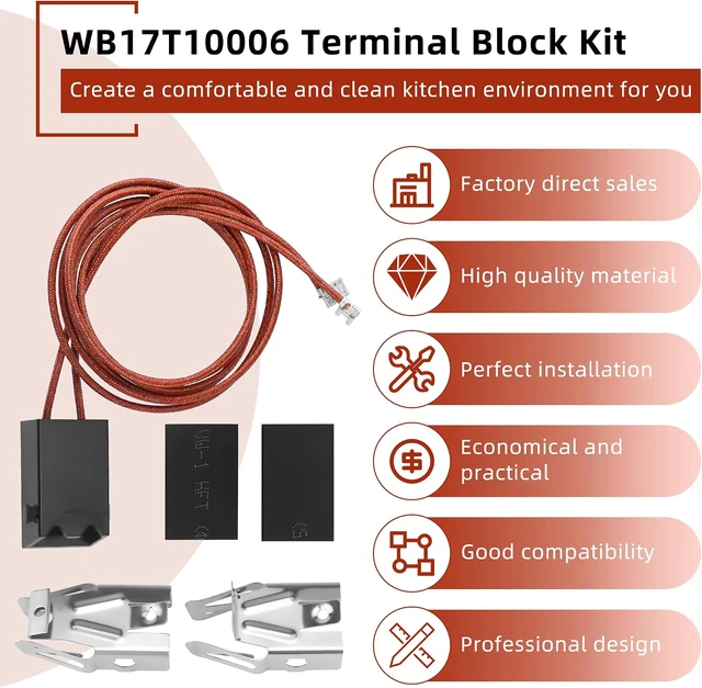 Alt view image 7 of 7 - WB17T10006 Terminal Block Kit&Electric Stove Burner Element Replacement 2*WB30M1(6") 2*WB30M2(8")-4Packs Set Compatible for GE HotPoint Kenmore Range/Stove by