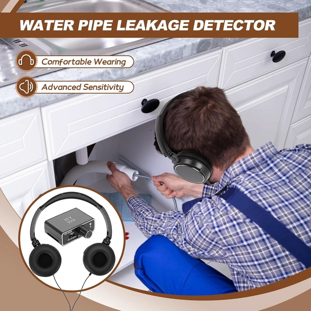 Alt view image 4 of 7 - Pipe Leak Detector with 2 Probe, Underground Water Leak Tester Kit 70db Monitor Kit for Construction Pipeline Inspection 20000X Sound Amplification
