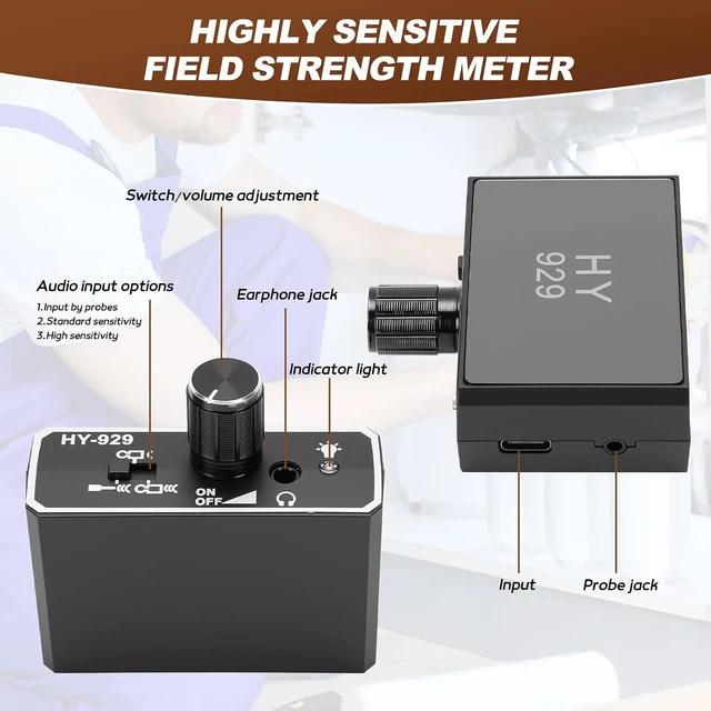 Alt view image 7 of 7 - Pipe Leak Detector with 2 Probe, Underground Water Leak Tester Kit 70db Monitor Kit for Construction Pipeline Inspection 20000X Sound Amplification