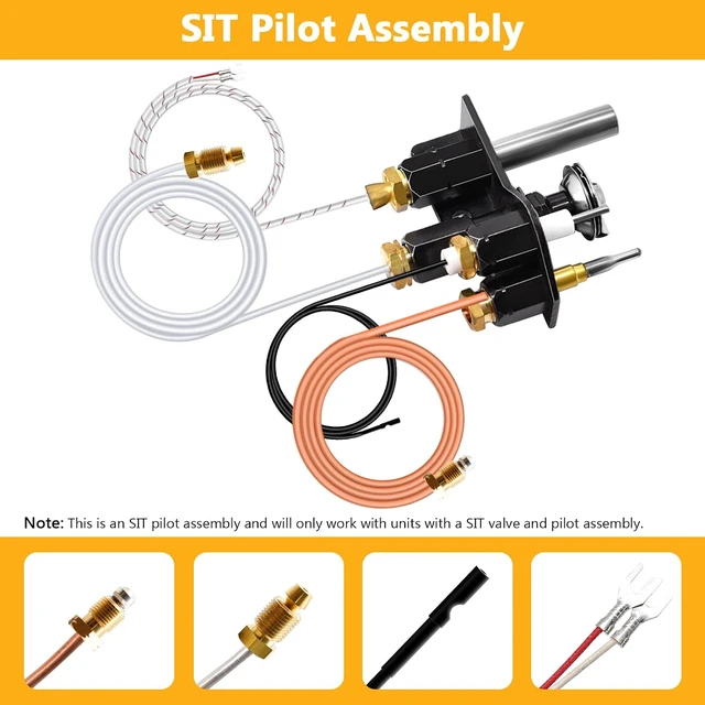 Alt view image 4 of 7 - 69L18 Pilot Assembly Propane Gas (LP) for Lennox Elite, IHP, Merit, Superior, Astria Direct Vent Fireplaces and Inserts, 69L1801, 108084-03 Pilot Assembly Replacement Parts with thermocouple