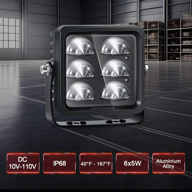 Alt view image 5 of 6 - Forklift Safety Light with Red Arc Warning Zone, 30W DC 10-110V