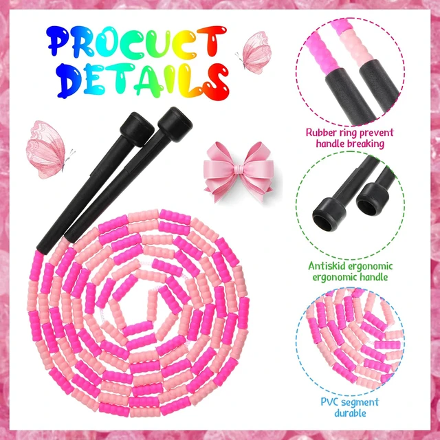 Alt view image 3 of 7 - 36 Pack Jump Ropes for Kids Adults, Adjustable Length Free Segmented Skipping Rope Bulk for Toys, Soft Beaded Jumping Ropes for Women Men Fitness Exercise Training Workout Weight Loss, 9 Colors