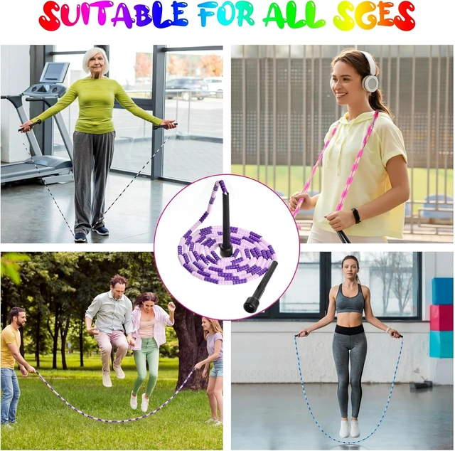 Alt view image 5 of 7 - 36 Pack Jump Ropes for Kids Adults, Adjustable Length Free Segmented Skipping Rope Bulk for Toys, Soft Beaded Jumping Ropes for Women Men Fitness Exercise Training Workout Weight Loss, 9 Colors