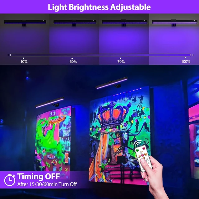 Alt view image 3 of 7 - Black Light for Blacklight Tapestry, Poster Light, 2 Pack